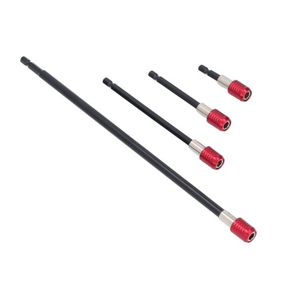 BOKYAN 4 Pcs Drill Bit Extension Set 60mm 100mm 150mm 300mm (2.4in 3.9in 5.9in 11.8in) 1/4 Inch Hex Shank Strong Magnetic Extender