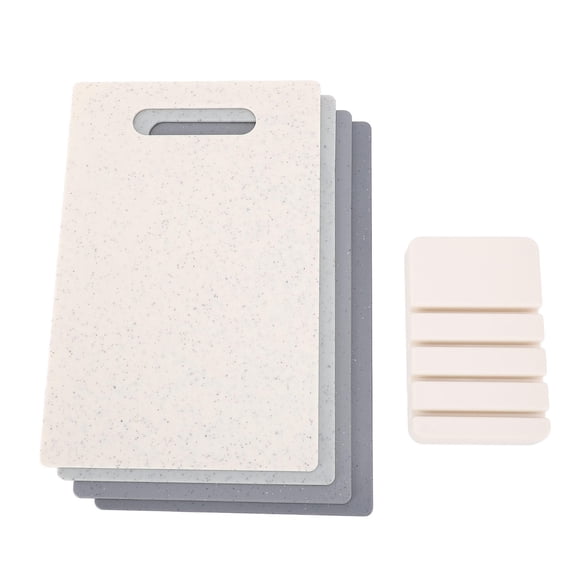 BOKYAN 4-Piece Color-Coded PP Cutting Board Set with Anti-Slip Stand Durable, Food-Grade, Easy to Clean, Versatile for Meat, Veggies & Fruits