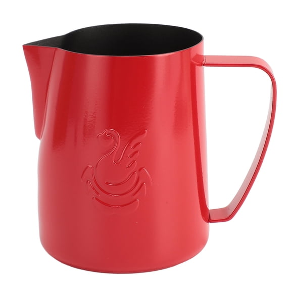 BOKYAN 480ml 304 Stainless Steel Milk Frothing Pitcher – Swan‑Patterned, Precision Spout for Latte Art & Steaming – Bright Red