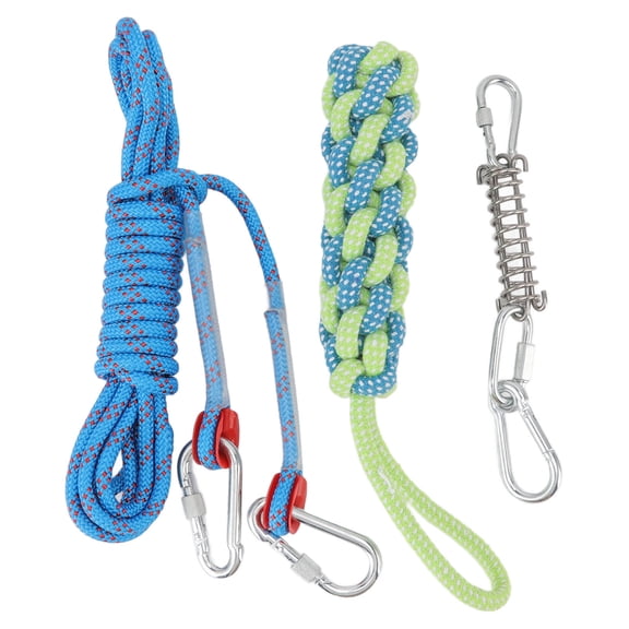BOKYAN 5Meter Spring Pole Dog Rope Toy  Stainless Steel Spring & Cotton Rope, MuscleBuilding Hanging Toy for Small, Medium & Large Dogs
