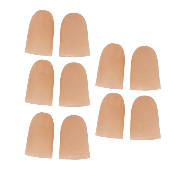 BOKYAN 5 Pairs Finger Light Up Thumb PVC LED Fake Finger Lights Magic Trick Prop for Performance, 1.8 inches / 4.5 cm Yellow