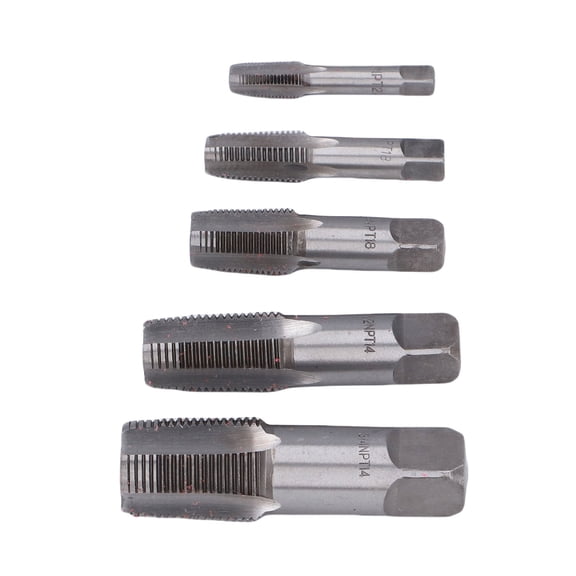 BOKYAN 5 Pieces NPT Pipe Thread Tap Set Carbon Steel Accuracy Plumbing Thread Tap Repair Tools for Plumbers Mechanics DIYers Storage Box Included (8.66 x 5.9 x 1.57 inches)