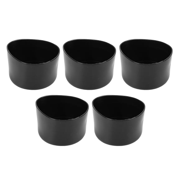 BOKYAN 5 Pieces Round Bolt End Caps 2.5 Inches / 63 mm Inner Diameter Synthetic Rubber Tube Screw Thread Protector Covers for PVC Pipe Plumbing Supplies Replacement Parts Black
