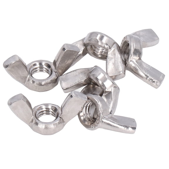 BOKYAN 50Pcs M6 Wing Nuts Assortment Kit, 304 Stainless Steel Hand Tighten Ear Butterfly Nut Replacement, Heavy Duty Rust Resistant DIN 315 Fasteners Hardware Parts for Machinery, Pack of 50