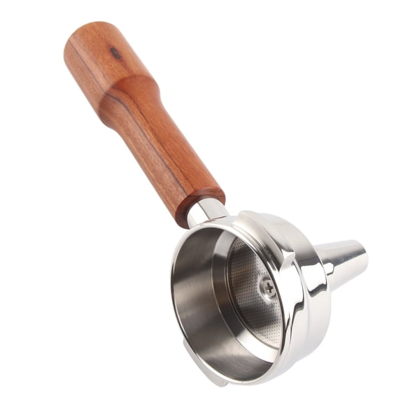 BOKYAN 58mm Portafilter Single Head Extraction Solid Wood Handle Stainless Steel Tea Coffee Portafilter C1 Style Rosewood for Expobar Gemilai 58mm / 2.3 inches