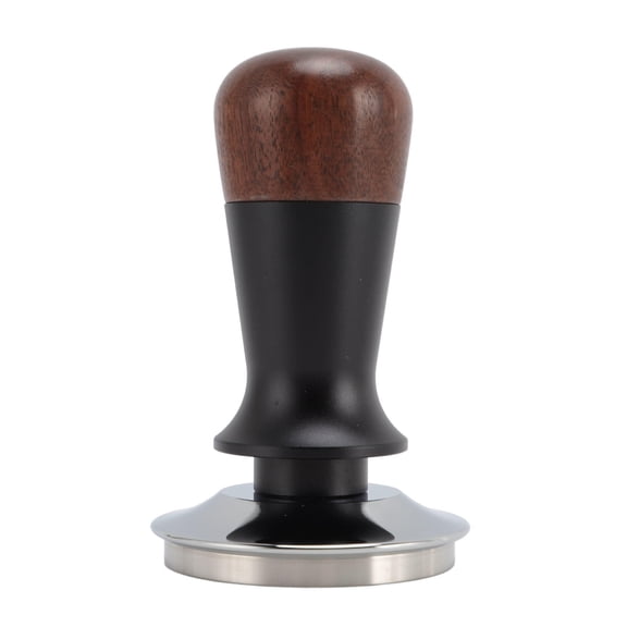 BOKYAN 58mm Walnut Coffee Tamper – Spring Loaded Stainless Steel Press Tool for Consistent Espresso Density