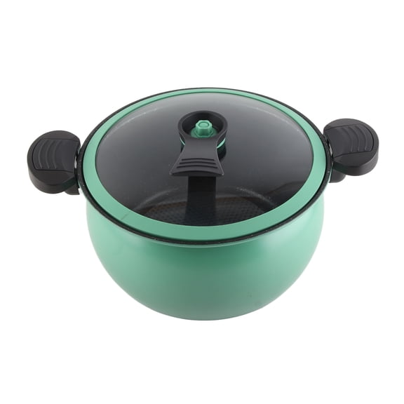 BOKYAN 5L Plumpy Micro Pressure Cooker, Non-Stick Multi-Functional Kitchenware Pot for Gas & Electric Stoves, 14.17 inches / 36 cm Green