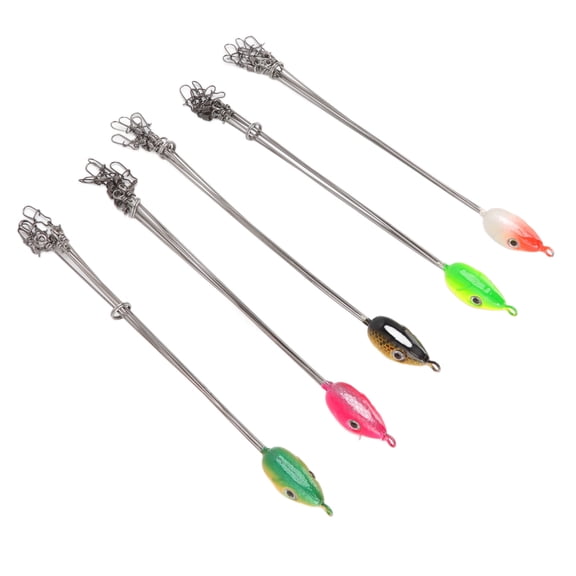 BOKYAN 5PCS Fishing Rigs Lure 18CM / 7.08 Inches Steel 5 Arms Umbrella Bait Assortment Kit for Tackle Accessory Freshwater Saltwater Bass Trout Striper Angling Trips