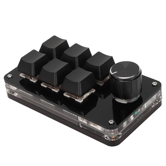 BOKYAN 6 Keys Mini Custom Mechanical Keyboard Red Switch Hot Swappable Portable Macro Keypad for Designers and Gamers (3.5 x 2.5 in / 8.9 x 6.4 cm)