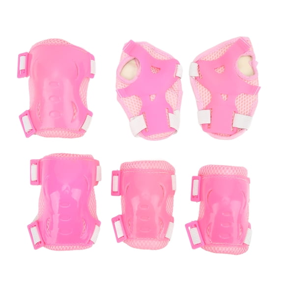 BOKYAN 6Pcs/Set Kids Youth Roller Skating Protective Gear Knee Elbow Pads Palm Guards Set for 6-18 Years Old, Breathable Safety Equipment for Cycling Skateboarding (9.45 inches / 24 cm) Pink