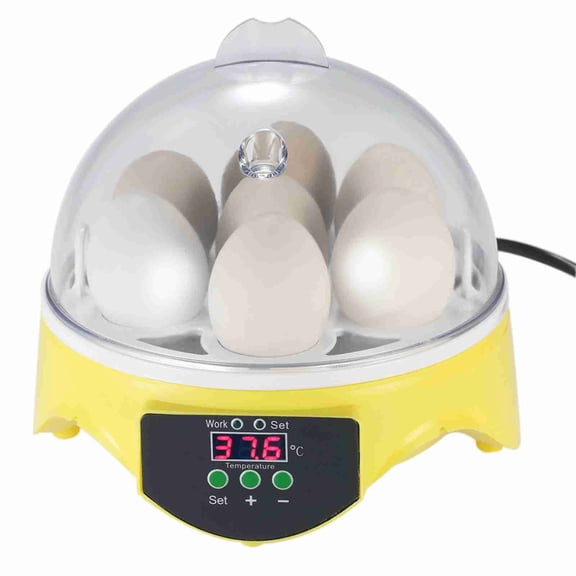 BOKYAN 7 Eggs Mini Digital Egg Incubator Hatcher, Automatic Temperature Control, Transparent Window, Chicken Duck Bird Poultry Hatchery Machine, 6.5 Inches / 16.5 cm