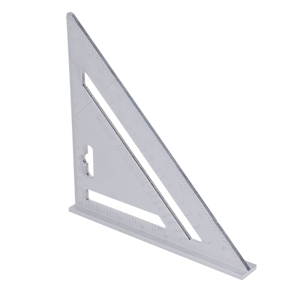 BOKYAN 7 Inch Aluminum Alloy Triangle Ruler Multi Purpose Woodworking Square Tool (Metric / 17.78 cm)