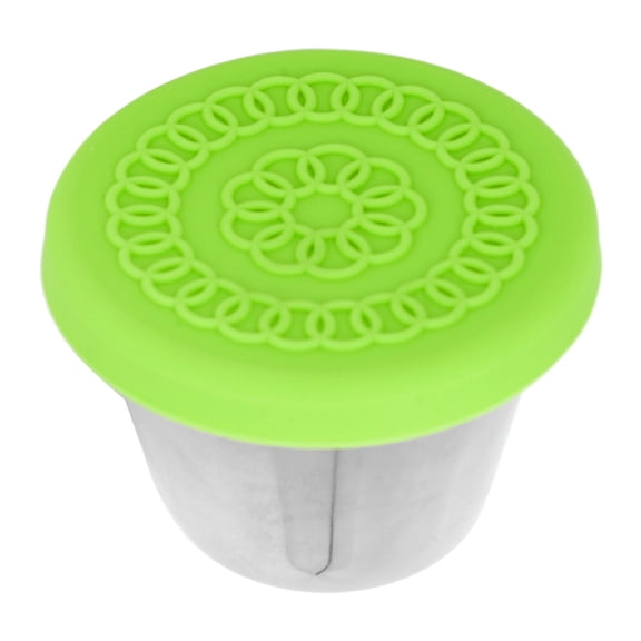 BOKYAN 70ml (2.4 oz) Stainless Steel Sauce Container with Green Lid, Professional Essential Oil Cup for Salons and Condiment Storage