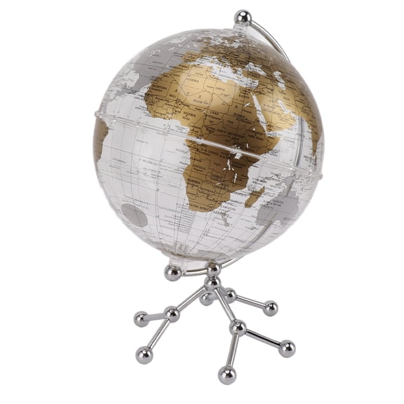 BOKYAN 8.66 Inches Illuminated Earth Globe Rotating World Globe with String Light for Home Decoration, Stainless Steel Base, Educational Constellation Map Globe for Kids and Adults Room Desk Decor