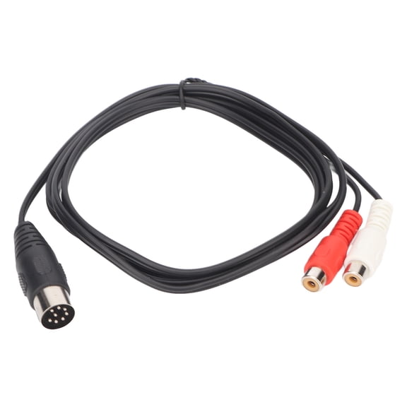 BOKYAN 8 Pin Din to 2 RCA Adapter Cable Premium 8 Pin Male to 2 Female RCA Audio Cable for Sound Instrument Equipment, Durable Flexible Audio Cord 4.9ft / 1.5m, Black