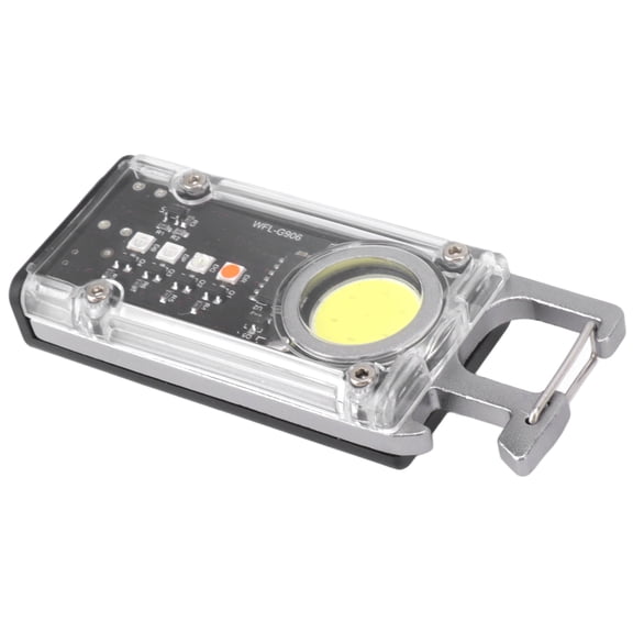 BOKYAN 800LM COB Keychain Work Light Rechargeable Mini LED Flashlight Outdoor Bottle Opener Signal Light Silver
