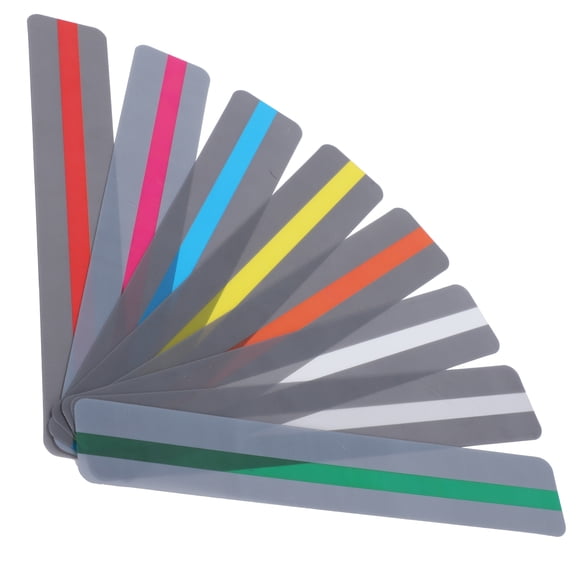 BOKYAN 8Pcs Reading Strips Guided Highlight Colored Overlays Bookmark Plastic Tool Small for Kids Students Teachers, 7.4" / 18.9cm Length, Convenient Reading Aid for Focus and Tracking