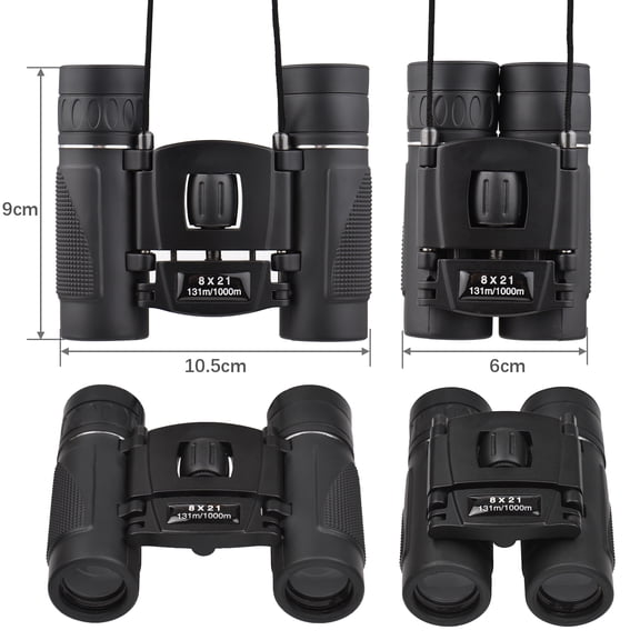 BOKYAN 8x21 Lightweight Mini Binoculars Foldable Pocket Size for Adults Kids Bird Watching Opera Sightseeing Travel Hiking Concerts Theater Compact Optics (4.3x3.1 inches / 11x8 cm)