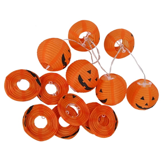 BOKYAN 9.8ft 20 LED Halloween Pumpkin String Lights, Battery Operated Lantern Dcor for Indoor Outdoor Party, 3m