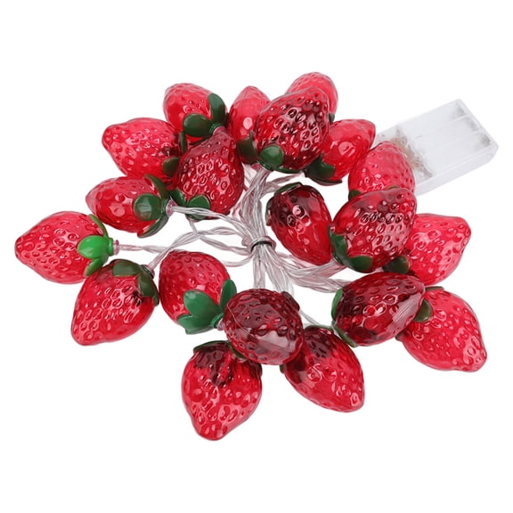 BOKYAN 9.8ft 20LEDs Fruit String Lights Battery Operated Strawberry Lamp String Lights for Christmas Parties Weddings Warm Light 9.8ft / 3 meters Cozy Indoor Outdoor Thanksgiving Bedroom Decorative