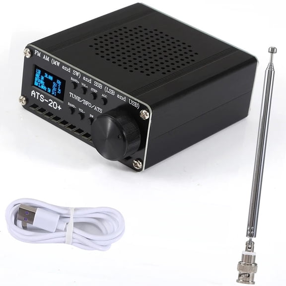 BOKYAN ATS-20+ SI4735 Full Waveband Radios Receiver with 0.96 Inch OLED Display, Portable AM/FM/MW/SW/SSB Radio Communication Device Covering Commercial Amateur Radiobands (3.50x4.21x1.61 inches)