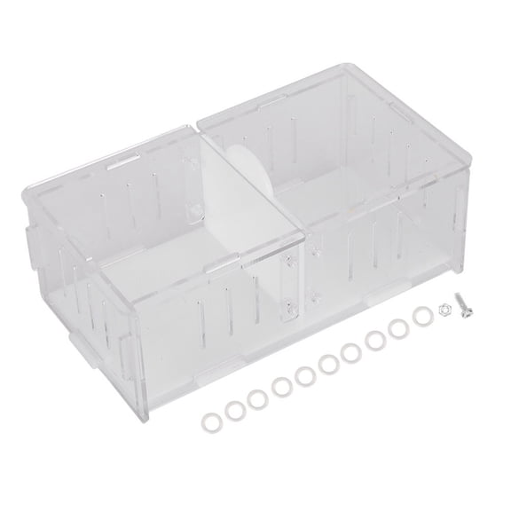 BOKYAN Acrylic Reptile Breeding Box Insect Landscaping Feeding Box for Fighting Crickets, Transparent Display Terrarium Tank Enclosure, 9.45 inches / 24 cm