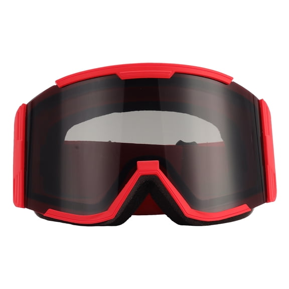 BOKYAN Adult Ski Goggles Double Layer Anti Fog Large Field Cylindrical Snow Goggles Windproof Climbing Glasses Red Frame Grey Lens Durable Sport Eyewear 7.87x5.12x5.12 Inches / 20x13x13 cm 9.5 oz