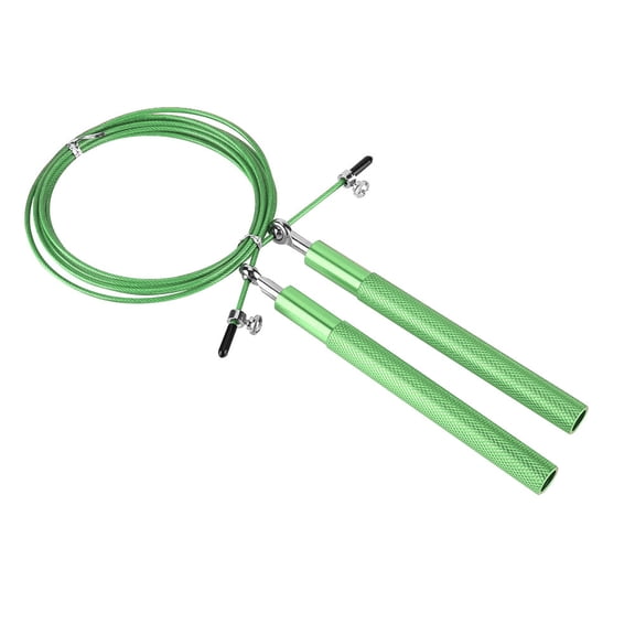 BOKYAN Aluminum Alloy Handle Speed Jump Rope for Boxing Fitness and Cardio Training, Frictionless 360 Degree Spin Adjustable Cable Skipping Rope for Men and Women, Green