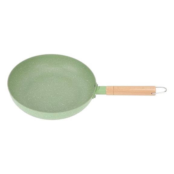BOKYAN Aluminum Frying Pan with HeatResistant Wooden Handle, Fast Even Heating, InductionCompatible, Easy Clean