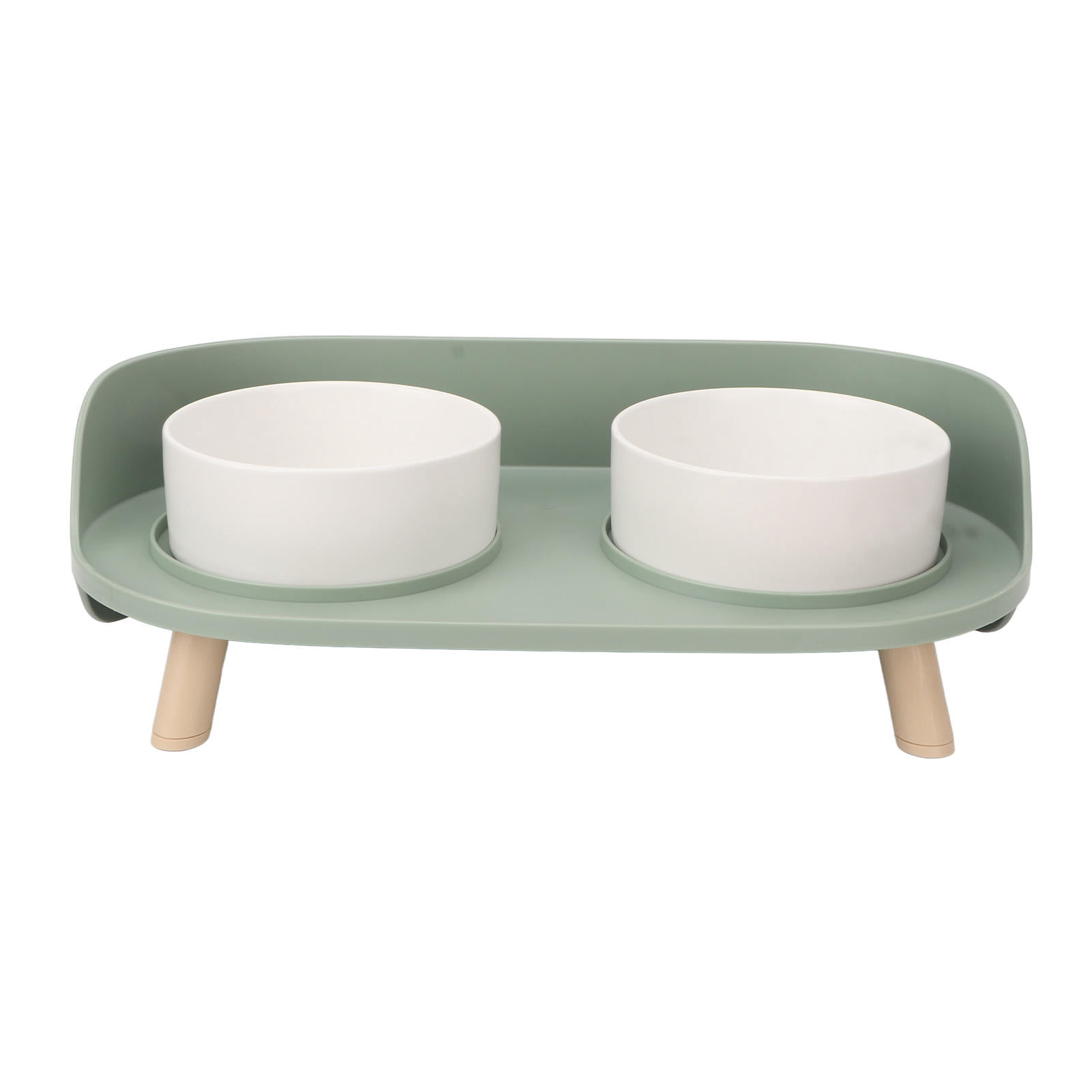 BOKYAN Anti‑Slip Ceramic Cat & Dog Raised Bowls – Double Food & Water, Neck‑Protection, Spill‑Proof, Rounded Edge, Easy‑Clean, Ideal for Small Pets