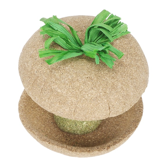 BOKYAN Apple Core Hamster Bowl Molar Chew Toy - Natural Timothy Grass & Straw Rope Teeth Grinding Activity Center for Dwarf Hamsters, Golden Rats, and Small Animals (3.94 in / 10 cm)