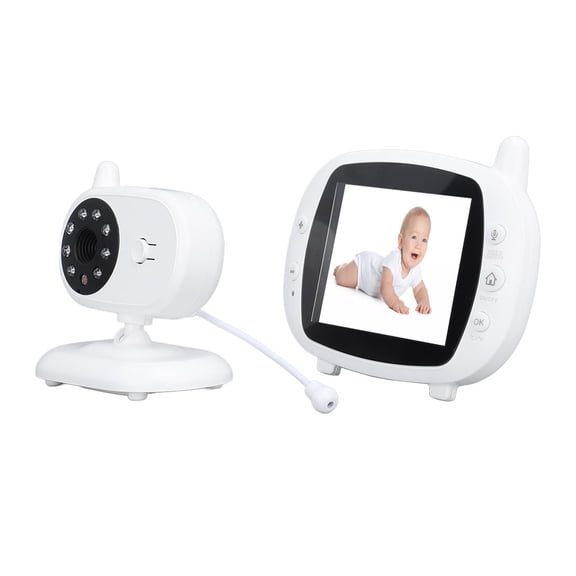BOKYAN BM850 Wireless Video Baby Monitor with 3.5 Inch IPS Screen, 2-Way Talk, Night Vision, Lullabies, and Room Temperature Display, White EU Plug Edition