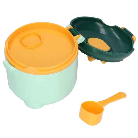 BOKYAN Baby Food Storage Box, BPAFree, YellowGreen, Sealable Crown Design, MultiUse Snack & Powder Container