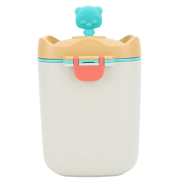 BOKYAN Baby Milk Powder Box Portable Formula Dispenser Container Sealed Multifunctional Storage with Built-in Spoon for Outdoor Travel, Safe Yellow Design (7.68 inches / 19.5 centimeters)