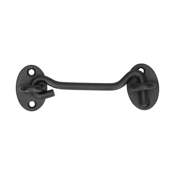 BOKYAN Barn Door Lock Stainless Steel Sliding Door Gate Latch Kit Hardware Accessory (4.3 x 2.0 inches / 11 x 5 cm), Heavy Duty Security Hook for Interior/Exterior Sliding Doors, Black