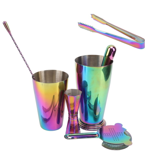 BOKYAN Bartender Kit 304 Stainless Steel Heat Preservation Cocktail Shaker Jigger Set for Bar Restaurant Home Mixing 8 Pieces