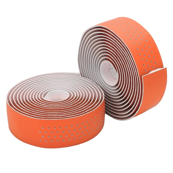 BOKYAN Bicycle Handlebar Tape Anti Slip PU EVA Road Bike Handle Bar Wraps with End Plugs Orange Shock Absorption Cycling Accessory (7.48 inches / 19 cm)