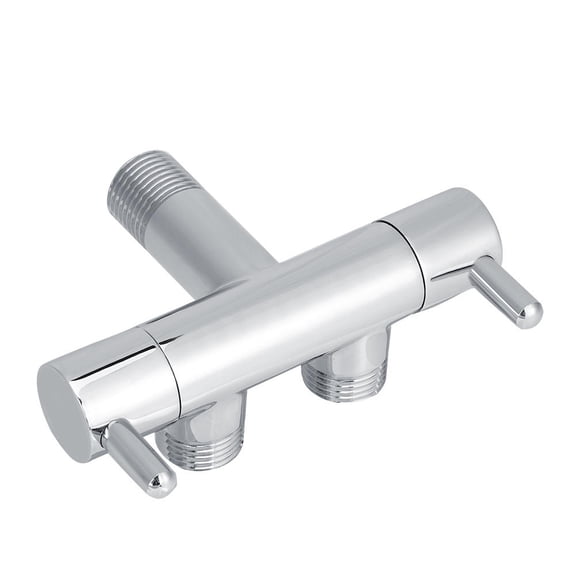 BOKYAN Brass Dual-Outlet Water Splitter Valve One Inlet, Two Adjustable Outlets, Polished Finish for Toilet & Sprayer