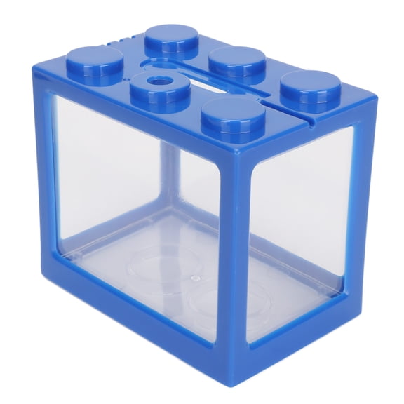 BOKYAN Building Block Fish Tank Cascadable Aquascape Blue Mini Betta Fish Tank for Office Home Desk Decoration, 5.12 inches / 13.00 cm