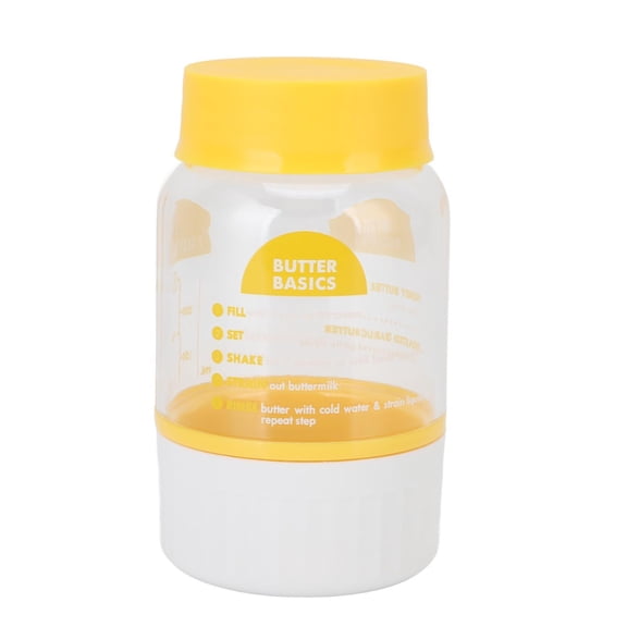 BOKYAN Butter Maker Cup Plastic Cream Separator Bottle for Homemade Butter, Easy Shake & Strain, Dishwasher Safe