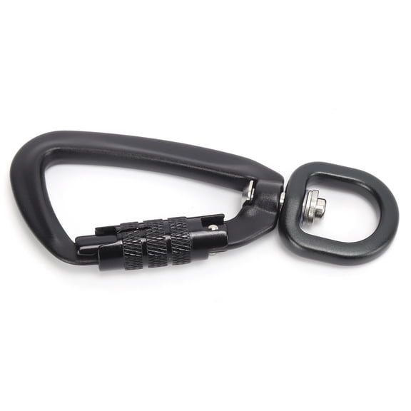 BOKYAN Carabiner Clip Auto Locking 360 Rotational Hook Accessory Heavy Duty Aluminum Alloy Tactical Climbing Carabiners for Dog Leash Hammocks Backpacks Hanging Outdoor, Black (3.54 in / 9.0 cm)