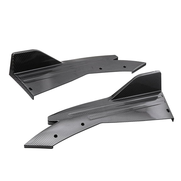 BOKYAN Carbon Fiber Texture Rear Bumper Lip Splitter Universal Car Side Fins Body Lip Spoiler Chin Skirt (52 x 18 x 12 inches / 132 x 45.7 x 30.5 cm)