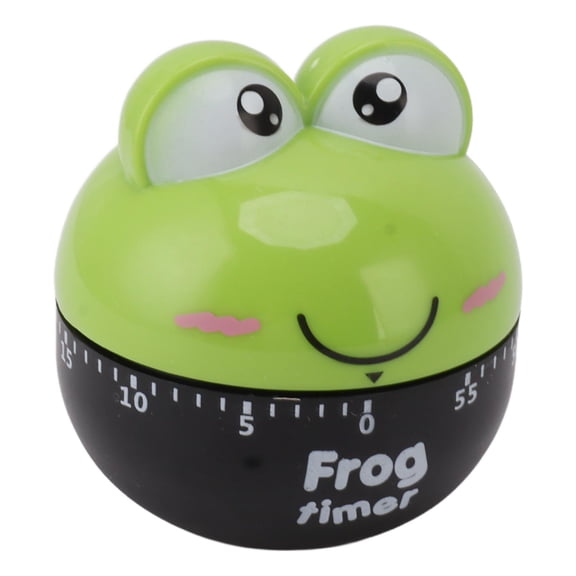 BOKYAN Cartoon Machinery Timer High Accuracy Adjustable 60 Minutes Mechanical Kitchen Cooking Timer for Study Baking Office Green (2.8 x 2.6 inches / 7x6.5 cm) Cute Frog Design