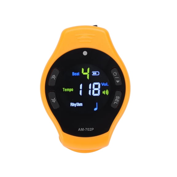 BOKYAN Clip On Metronome Mini Rechargeable Color Screen Portable Visual Beat Memory Jump Rope Tempo Trainer Orange
