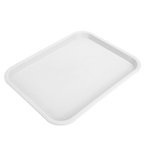BOKYAN Commercial Fast Food Tray Polypropylene Rectangular Thick Slip Resistant Food Service Serving Platter for Restaurant Cafe Canteen 13.8 x 10.6 inches / 35 x 27 cm White