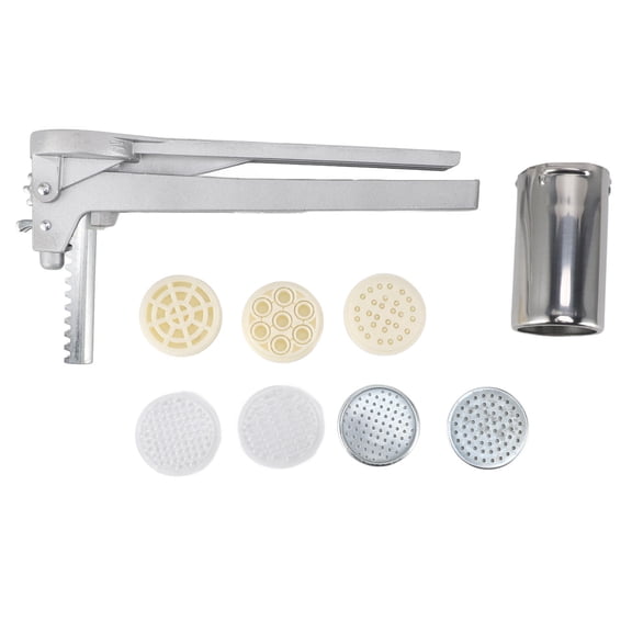 BOKYAN Compact Stainless Steel Manual Pasta Maker 7Shape Noodle Press, Durable, EasyClean, SpaceSaving Kitchen Tool
