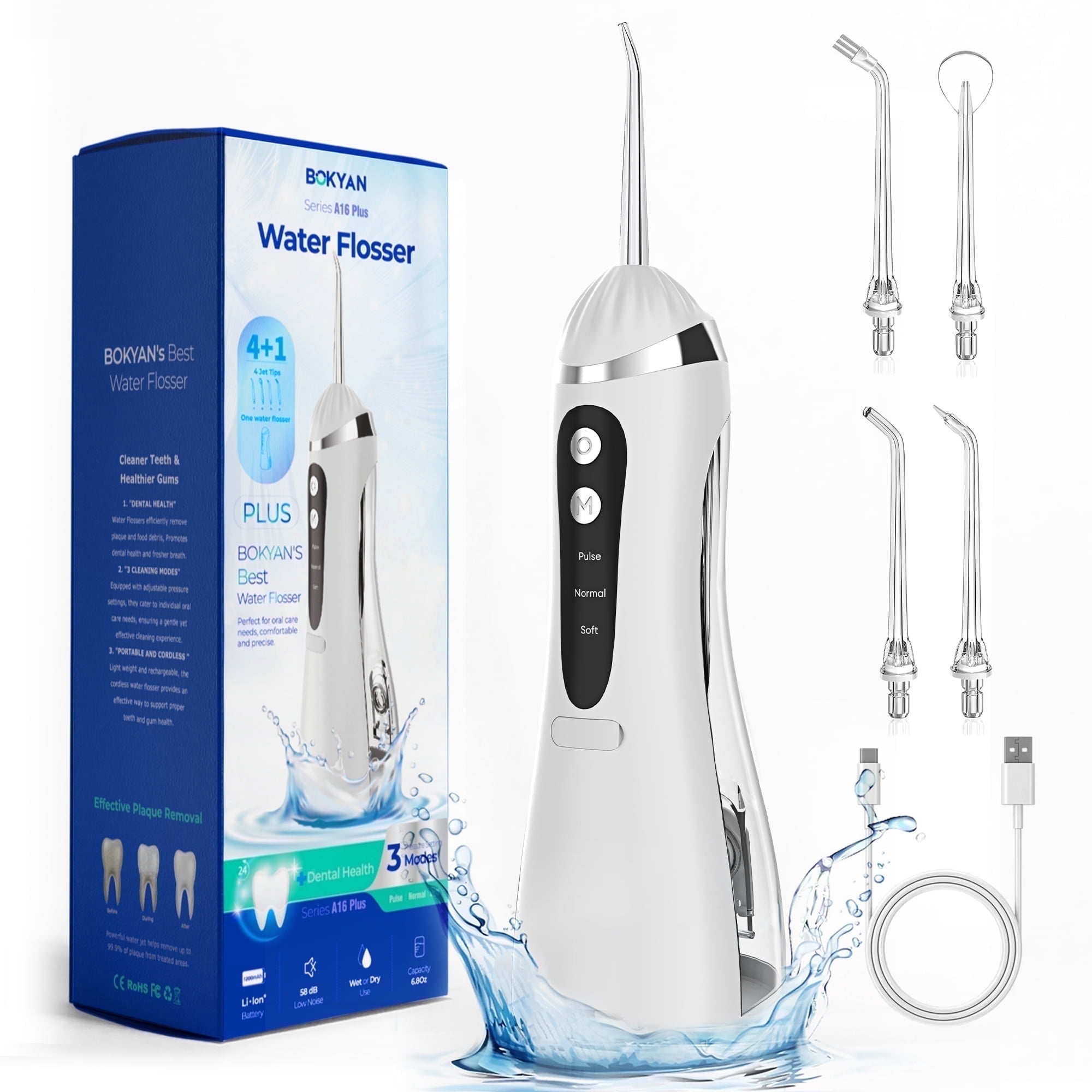YOOVEE Cordless Water Flosser Oral Irrigator, 300ml, Modes,