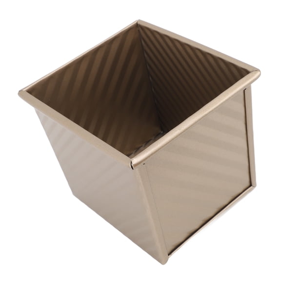 BOKYAN Corrugated Loaf Pan Carbon Steel Small Bread Mold with Lid Golden Non-Stick Bakeware
