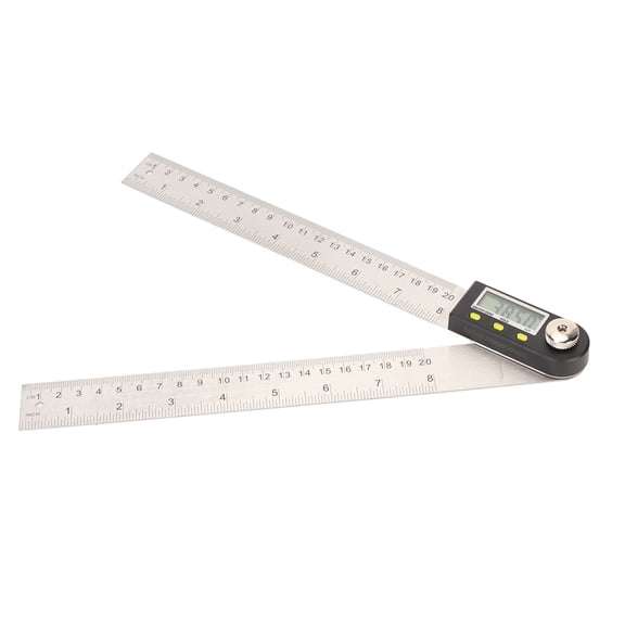 BOKYAN Digital Angle Ruler 7.87 in / 200 mm 0 to 360 Degree Stainless Steel Lock Function Angle Measuring Tool for Woodworking Craft DIY
