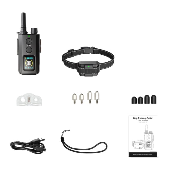 BOKYAN Dog Anti-Barking Collar with Remote Control Rechargeable Waterproof Dog Training Collar with 3 Modes Electric Shock Collar for Dogs Black 2000ft Range Built-in Battery